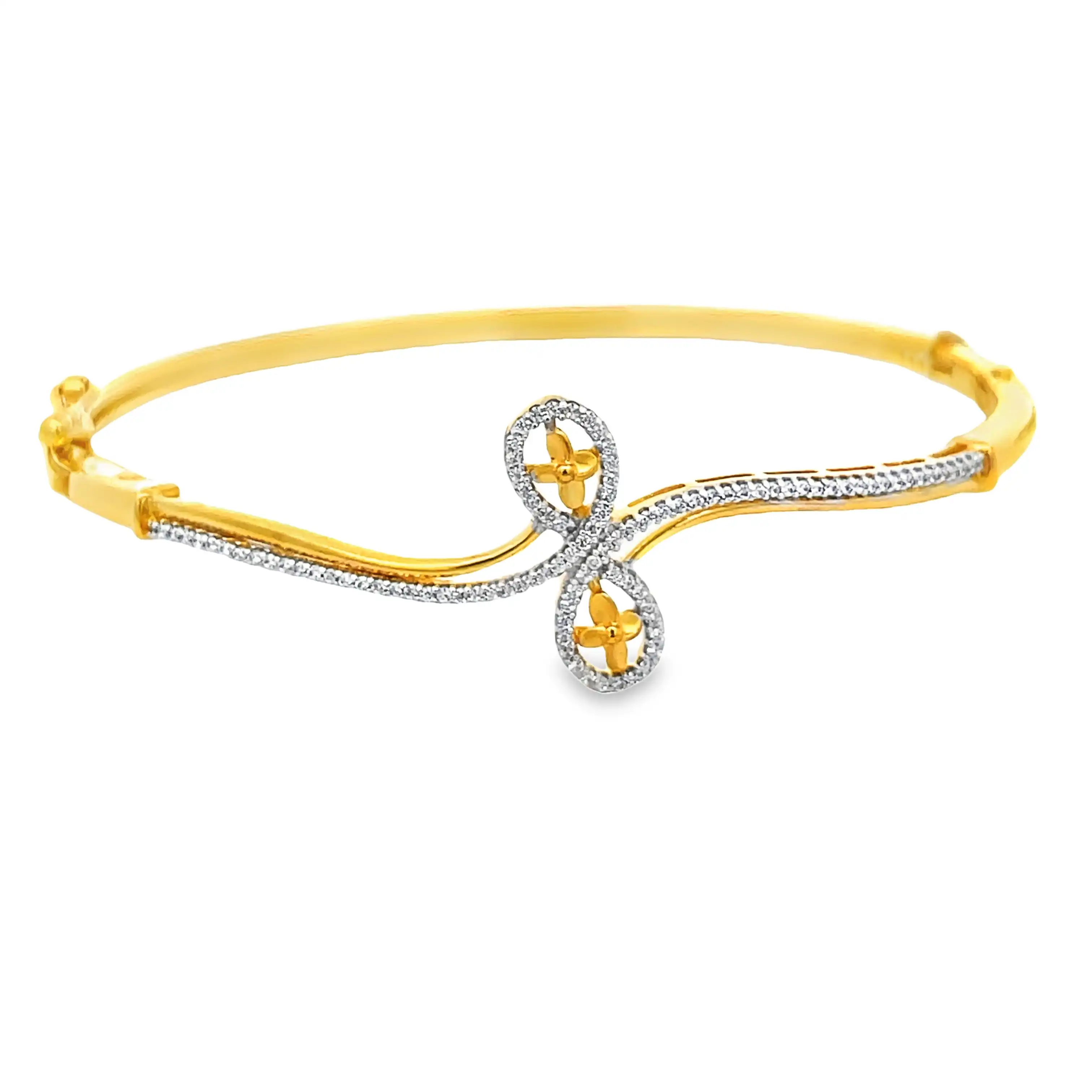 22K Gold Fashion Bangle - Free size